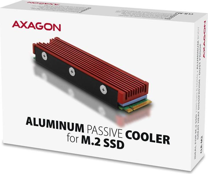Actual product image Axagon CLR-M2 passive M.2 SSD heatsink - 2280, aluminum