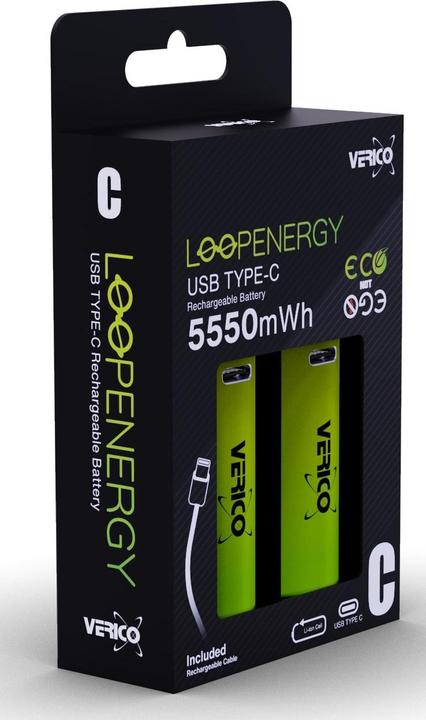 Actual product image Verico LoopEnergy Baby C 1,5V (2 pcs., C, 3700 mAh)