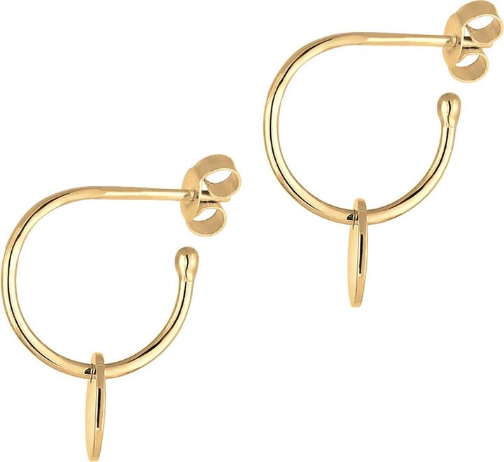 Produktbild Elli Creolen mit Stecker und Plättchen Design (Sterling Silber)