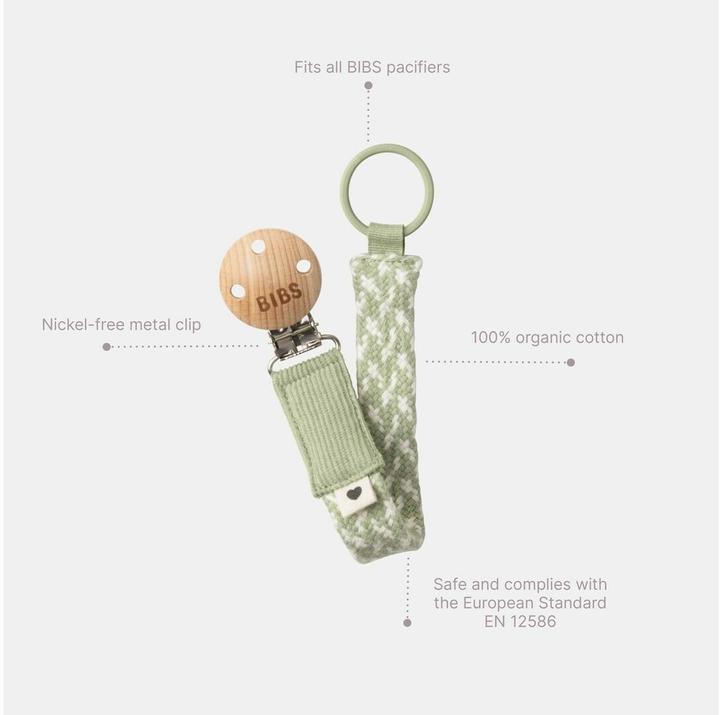 Actual product image Bibs Plaited dummy chain, sage/ ivory (1 x)