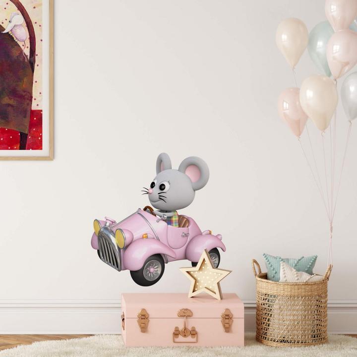 Produktbild Trenddeko Maus im Auto (40 x 40 cm)