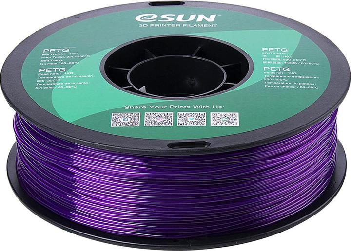 Actual product image eSUN PETG Purple Transparent Filament 1.75mm 1Kg (PETG, 1.75 mm, 1000 g, Violet)