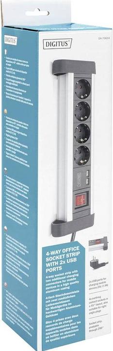 Actual product image Digitus Office socket strip (6 x, USB-A, 1.50 m)