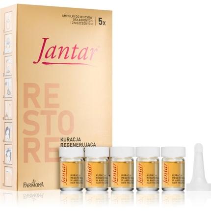 Produktbild Farmona Jantar Ampoule Treatment With Amber Essence For Very Damaged And Weakened Hair 5X5Ml (5 ml)