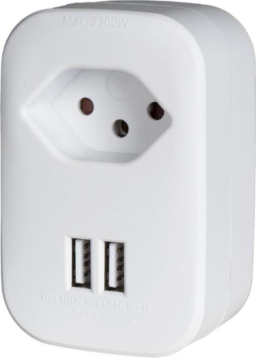 Actual product image Ekström Socket adapter with USB charging port white (2 x)