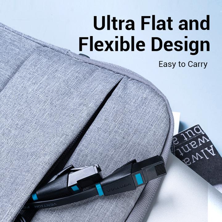 Actual product image Vention Flat network cable cat.6 UTP IBJBK 8m Black (U/UTP, CAT6, 8 m)
