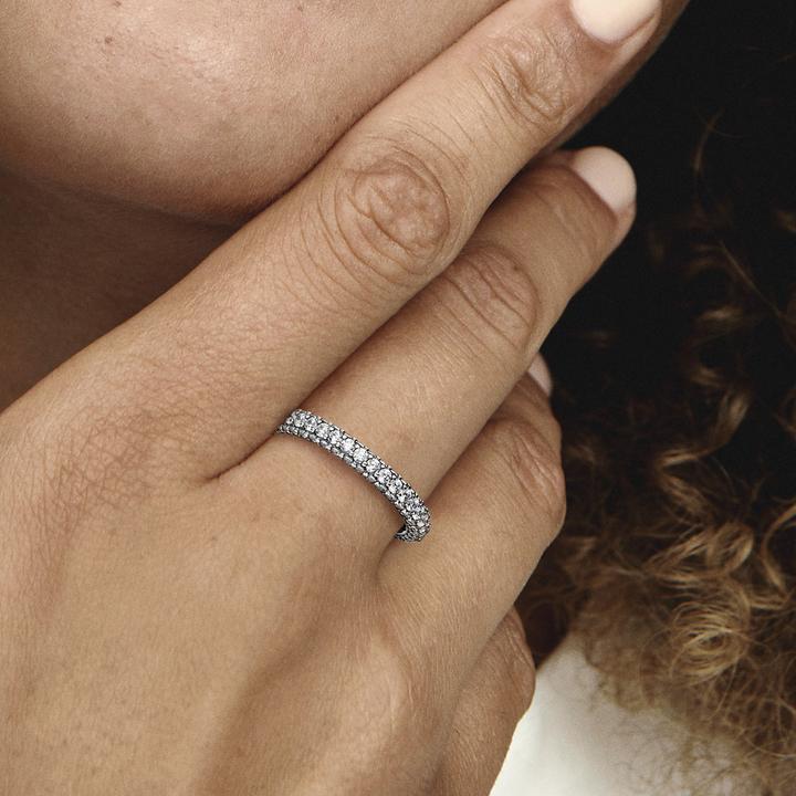 Image du produit Pandora Timeless Bague pavée simple rangée (58, Argent 925)