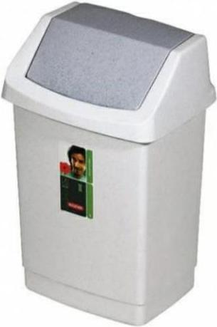 Curver Prana Ko Mülleimer mit Schwingdeckel 50 L, hellgrau. (50 l)