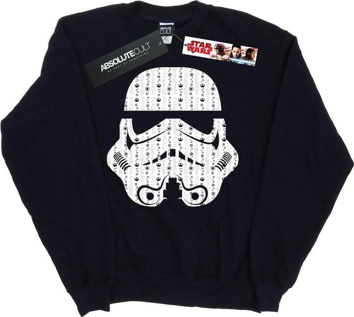 Actual product image Star Wars Boys Christmas Stormtrooper Helmet Sweatshirt (140, 146)