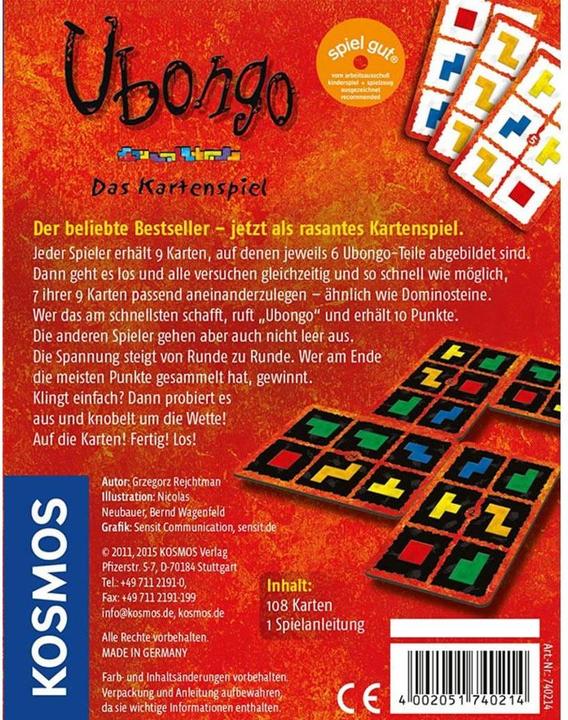 Immagine prodotto Kosmos Ubongo il gioco di carte (Tedesco)