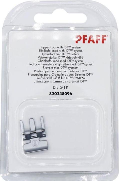 Image du produit Pfaff pied fermeture éclair pour IDT pour groupe D E G J K* L pour système IDT™, K* sauf SMARTER BY