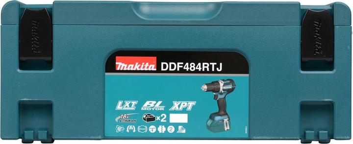Produktbild Makita DDF484RTJ Akku-Bohrschrauber, 18 V, 2x 5,0 Ah Li-Ion, 54 (Akkubetrieb)