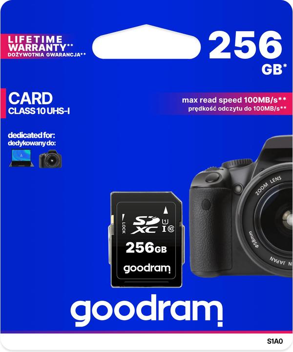 Produktbild Goodram S1A0 SDXC UHS-I Klasse 10 (256 GB, SDXC, U1, UHS-I)