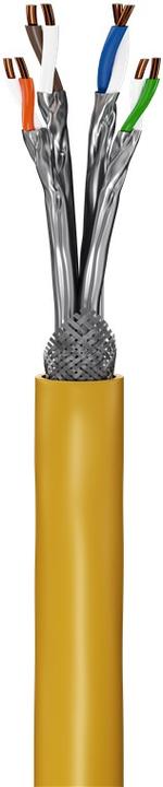 Actual product image Goobay GHMT-certified CAT 8.1 installation cable, S/FTP PiMF, yellow (S/FTP, CAT8.1, 100 m)