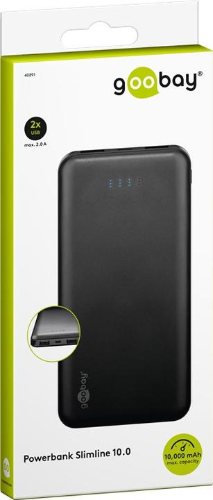 Produktbild Goobay PowerBank Slimline 10.0 40891 10.000mAh (10000 mAh, 10 W, 37 Wh)