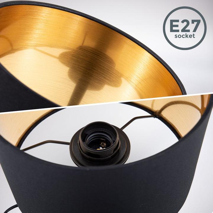 Produktbild B.K.Licht Tischleuchte, schwarz-gold, 1xE27/40W max. exkl. (E27)