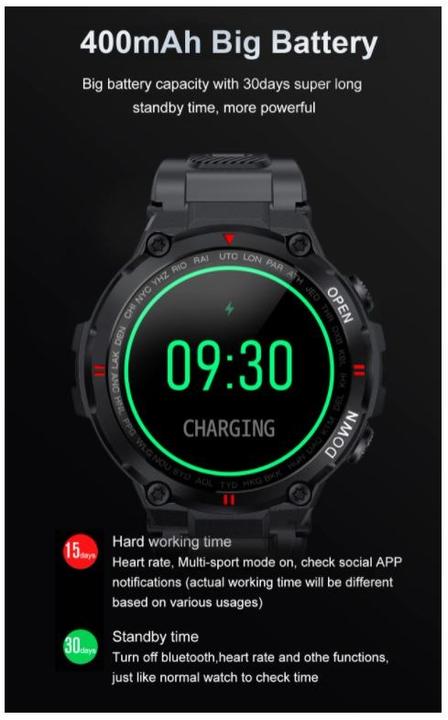 Image du produit Senbono Sport Smartwatch Black Max6 0pix Waterproof Ip68 - Functions Sport And Communicators. Phone