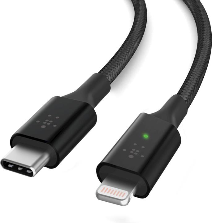 Produktbild Belkin USB-Ladekabel Boost Charge LED USB-C – Lightning 1.2 m (1.20 m, USB 3.2 Gen 1)