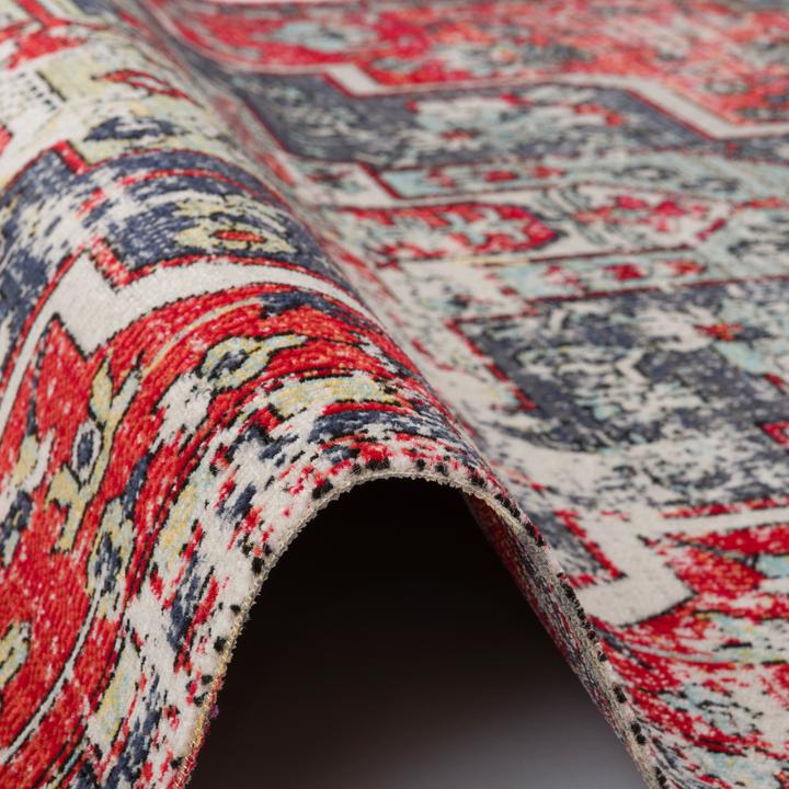 Actual product image Pergamon Kurzflor Designer Teppich Modern Vintage Orient Muster (140 x 200 cm)