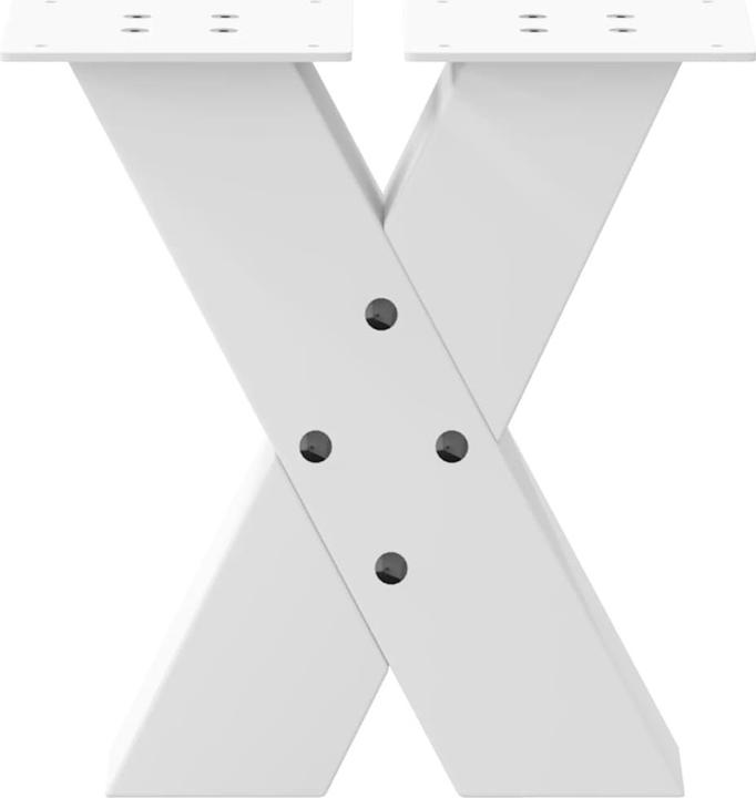 Produktbild VidaXL Couchtischbeine X-Form 2 Stk. Weiss 30x(30-31) cm Stahl Tischbein