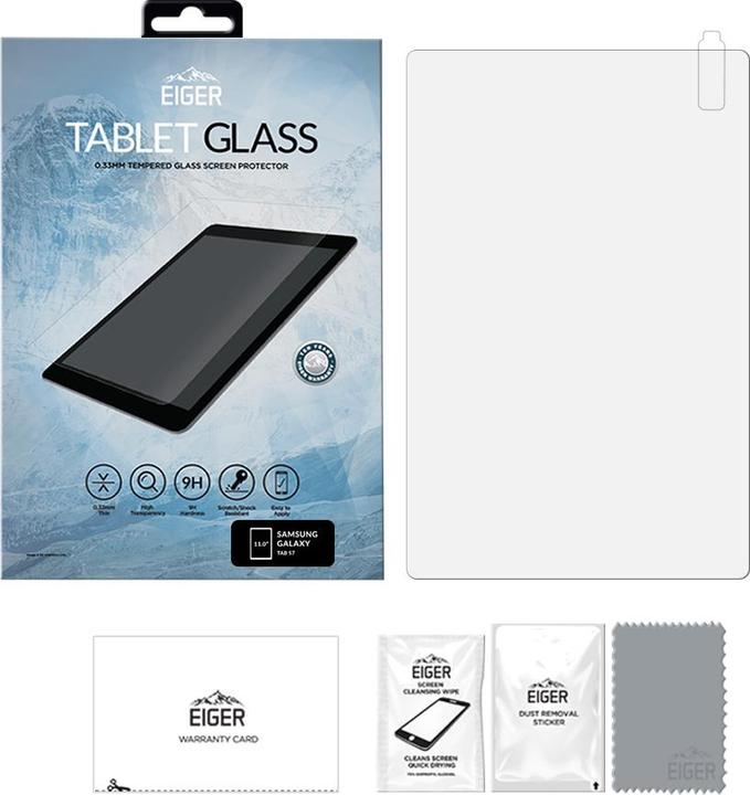 Actual product image Eiger Mountain Glass Clear (1 Piece, Galaxy Tab S8, Galaxy Tab S7, Galaxy Tab S9, Galaxy Tab S9 FE)