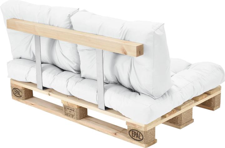 Produktbild En.Casa Palettenkissen Mogán 1x Sitzkissen 2x Rückenkissen Weiss (120 x 80 x 12 cm)
