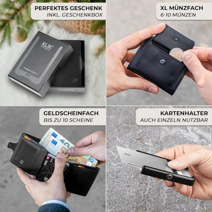 Produktbild Puristo KLIK XL Slim Wallet Carbon 14er