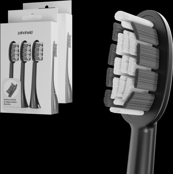 Image du produit Zahnheld Tête de brosse Basic Medium 6x Noir (6 x)