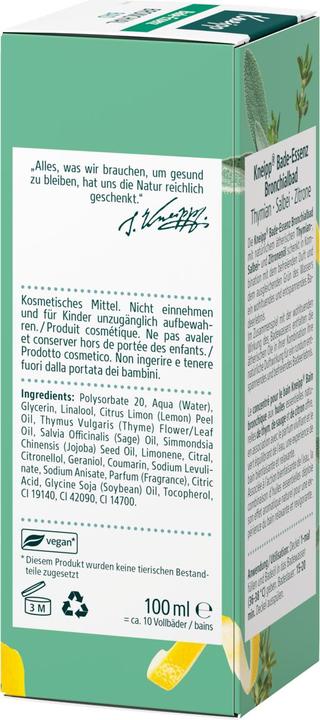 Image du produit Kneipp Concentré pour le bain Bain bronchique (100 ml, Huile de bain)