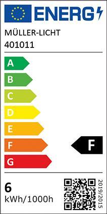 Energy Label Müller Licht LED candle (E14, 4.50 W, 470 lm, 1 x, F)