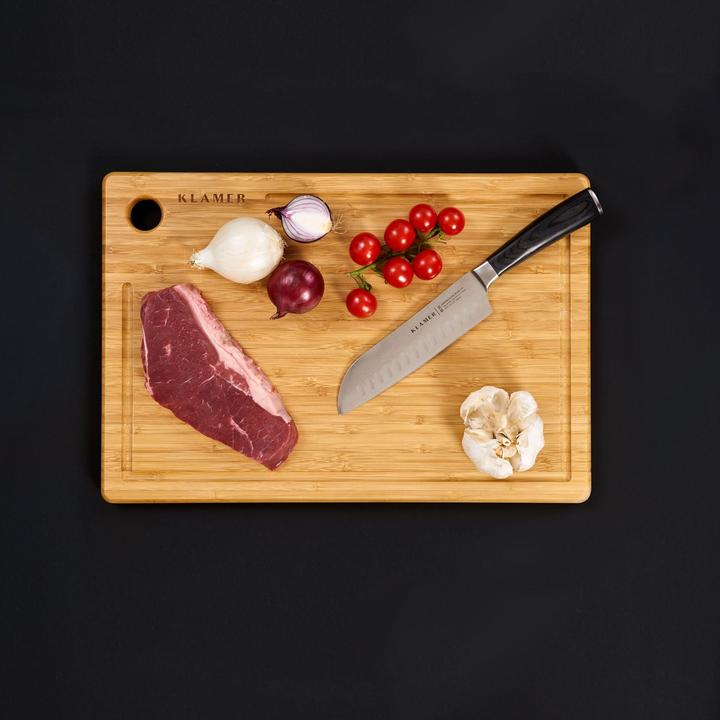 Immagine prodotto KLAMER Santoku Damastmesser 18 cm Kochmesser (18 cm)