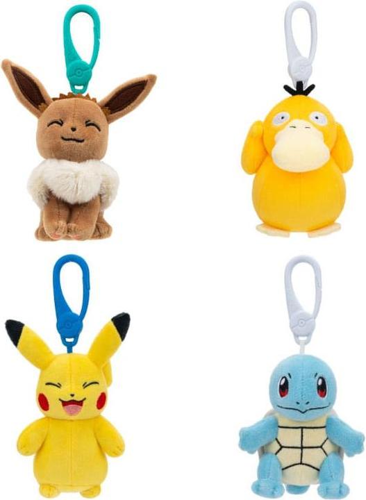 Jazwares Pokémon Plüschfiguren mit Clip On 10 cm Sortiment (6)