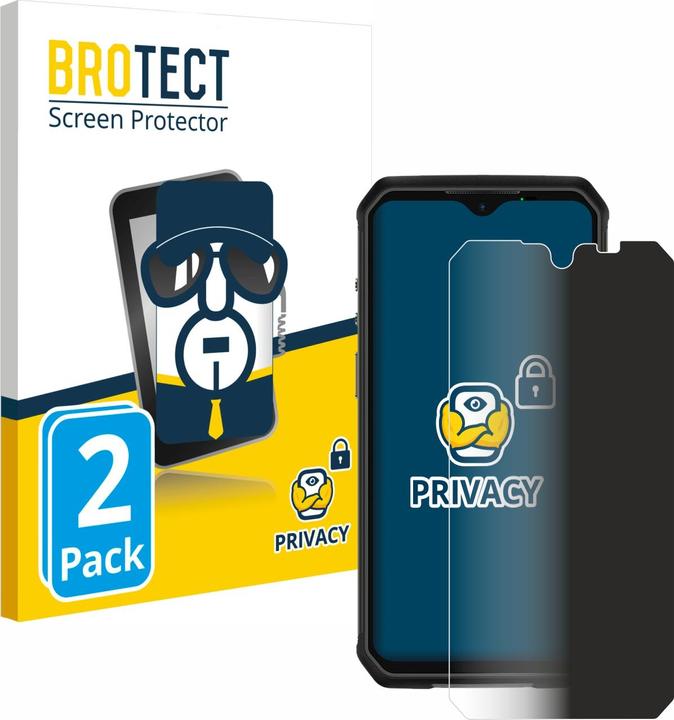 Productafbeelding BROTECT Anti-spionnetje privacyfolie Beschermfolie tegen blauw licht (2 Stuk, Ulefone Armor 9)