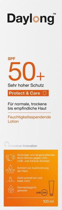 Actual product image Daylong Protec & Care (Sun lotion, SPF 50+, 100 ml, 130 g)