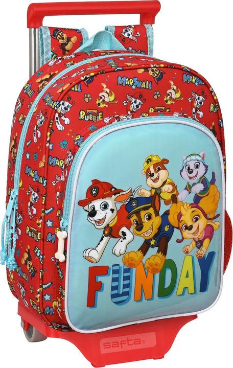 Produktbild Paw Patrol Schulrucksack mit Rädern The Funday Rot Hellblau (26 x 34 x 11 cm)