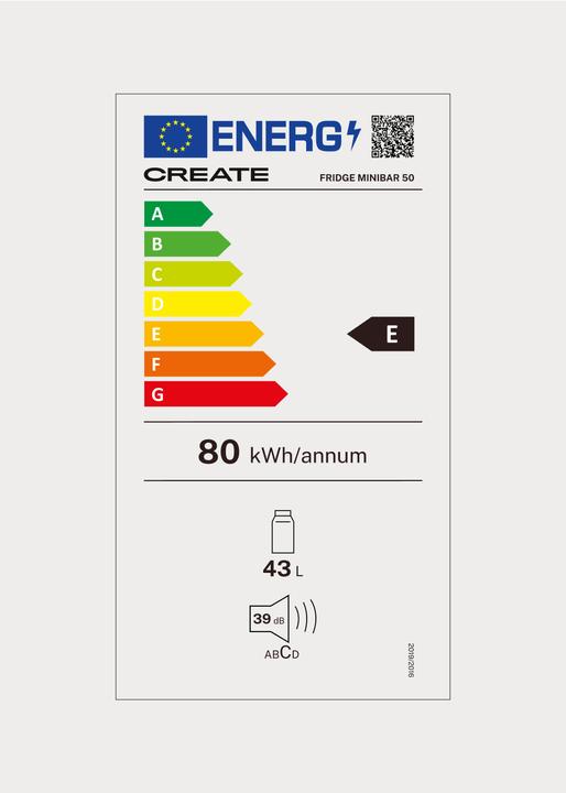 Label énergétique Create Fridge Minibar (43 l)