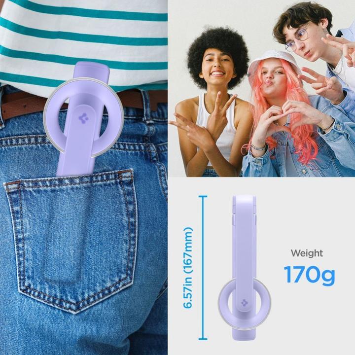 Actual product image Spigen S571W MagSafe Bluetooth Selfie Stick with Tripod - Purple
