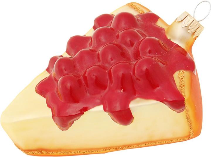 Krebs Glas Lauscha Käsekuchen mit Kirschen - Christbaumschmuck Grösse ca. 10cm (1 -teilig)