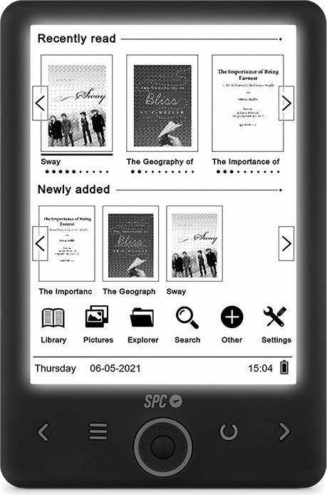 Image du produit SPC E-Book 6 Dickens Light 2 Black (6", 8 Go, Noir)