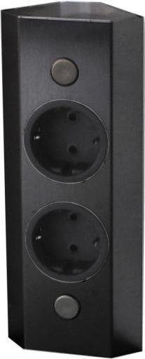 Thebo Corner socket outlet element BODA 2f socket outlet, black, 2m