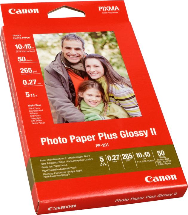 Produktbild Canon PP-201 Fotopapier 4x6 50 Blatt glänzend (260 g/m², 10 x 15 cm, 50 x)