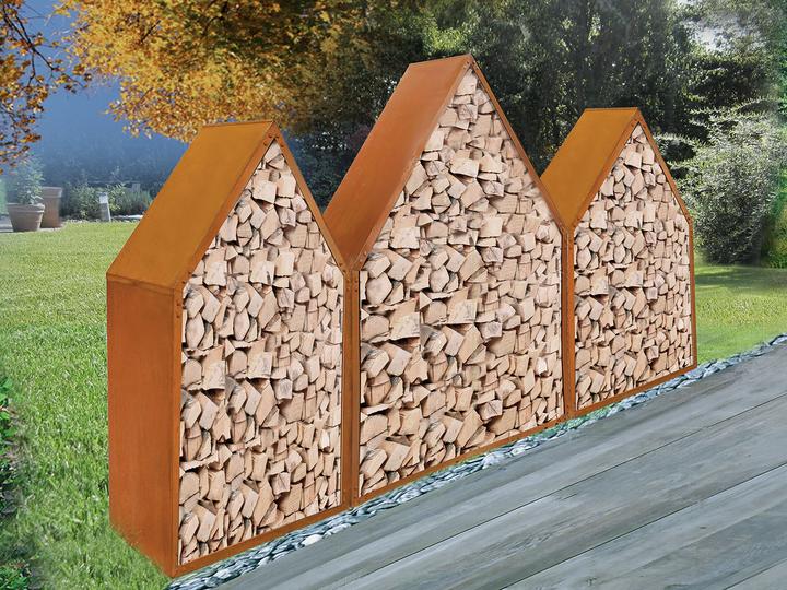Produktbild Innovesta Holzregal Corten Dach