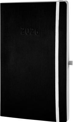 Chronoplan CHRONOPLA Chronobook Black&White 2026 50926Z.26 1W/2S schwarz SC A5 (A5, German)