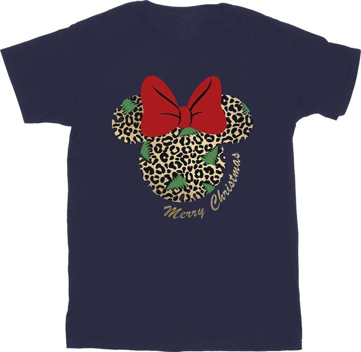 Actual product image Disney Mens Minnie Mouse Leopard Christmas T-Shirt (L)