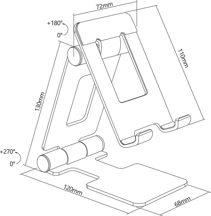 Produktbild InLine Aluminium Tablet Halter universell bis 13"