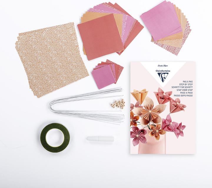 Productafbeelding Clairefontaine Starter-Set, 20,6x1,9x29cm, Origami-Blumenstrauss -