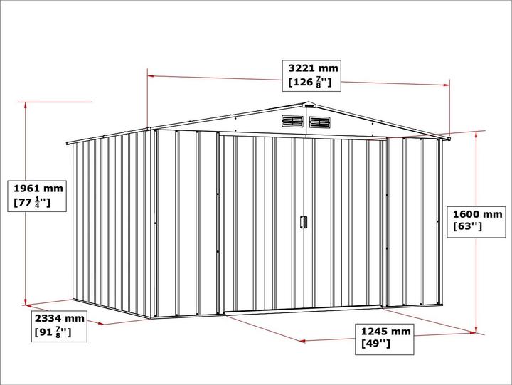Produktbild Duramax Metall Gerätehaus 322x234 cm Gartenhaus