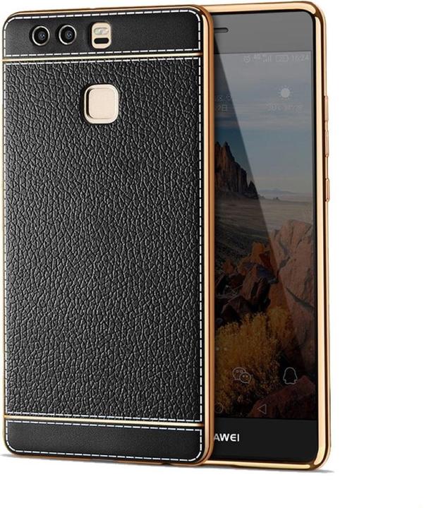 König Design Huawei P10 Lite Handy Hülle Schutz Case Chrom Back Cover Ultra Slim Schwarz (Huawei P10 Lite)