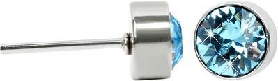Levien Chaton Aquamarine fine steel stud earrings