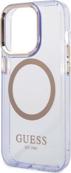 Produktbild Guess GUHMP14LHTCMU iPhone 14 Pro 6.1" purpurowy/purple hard case Gold Outline Translucent MagSafe (Apple iPhone 14 Pro)